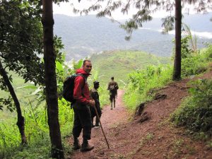 Setting off in Bwindi
