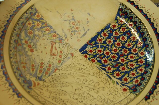 Stages of pottery decoration.