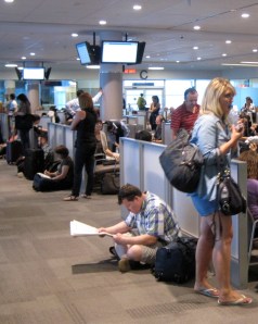 Fog delay at Toronto island airport.