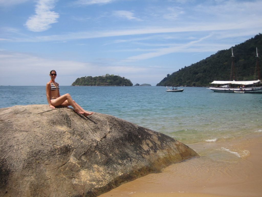 Katy on the rocks