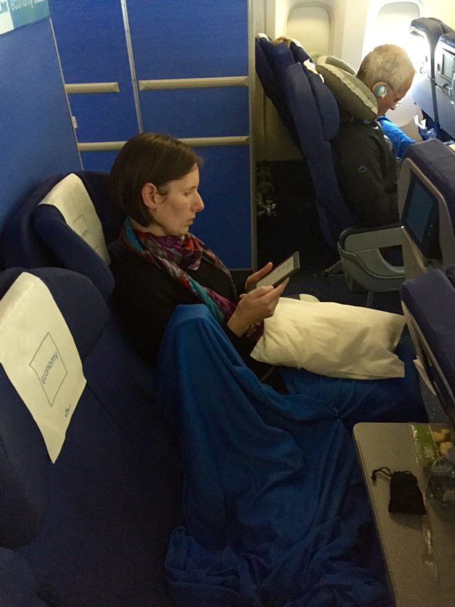 This is a great picture of Ella on a plane... because you can't see her causing trouble. 